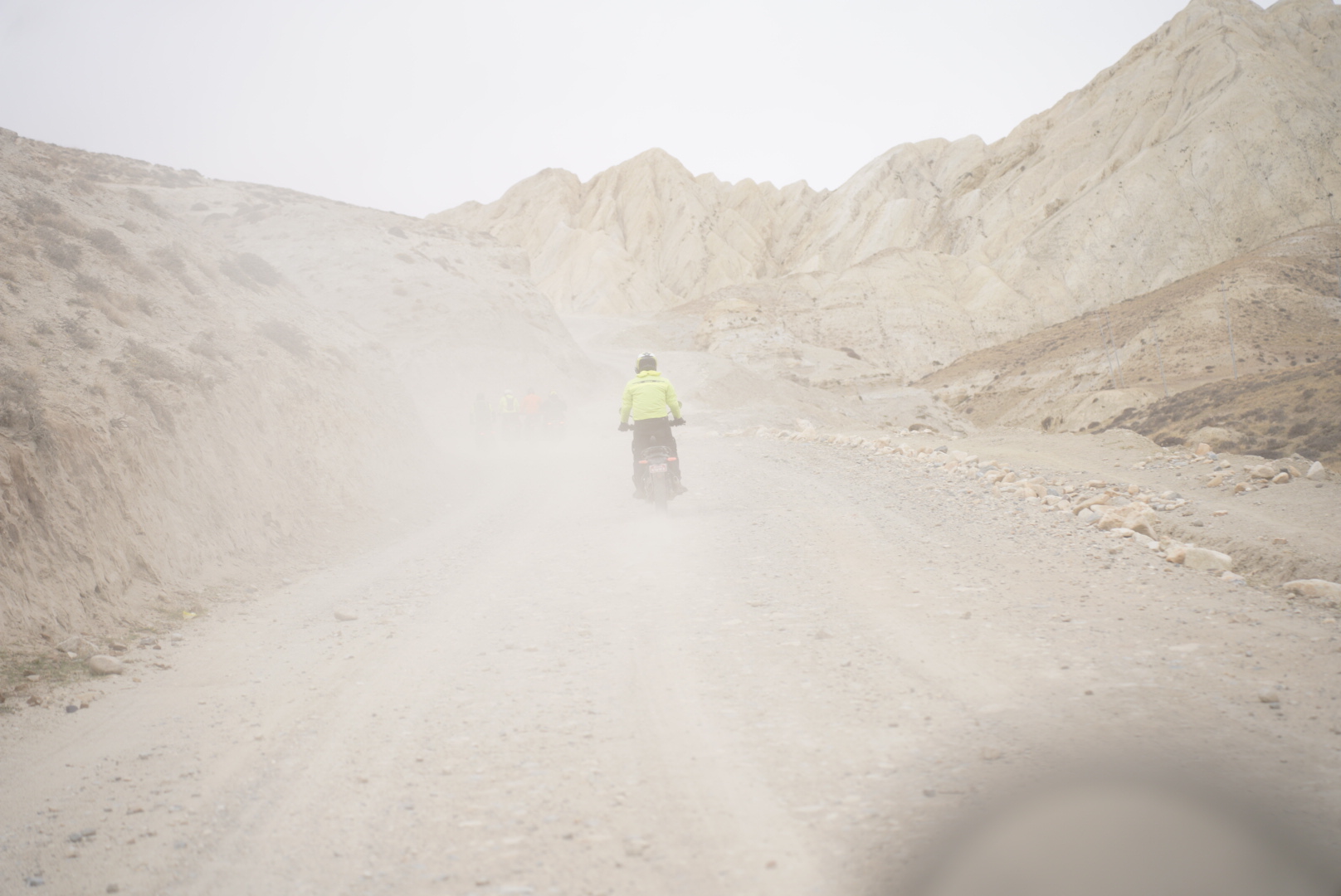 motorcycle riding in wind and dust in upper mustang unpredictable weather