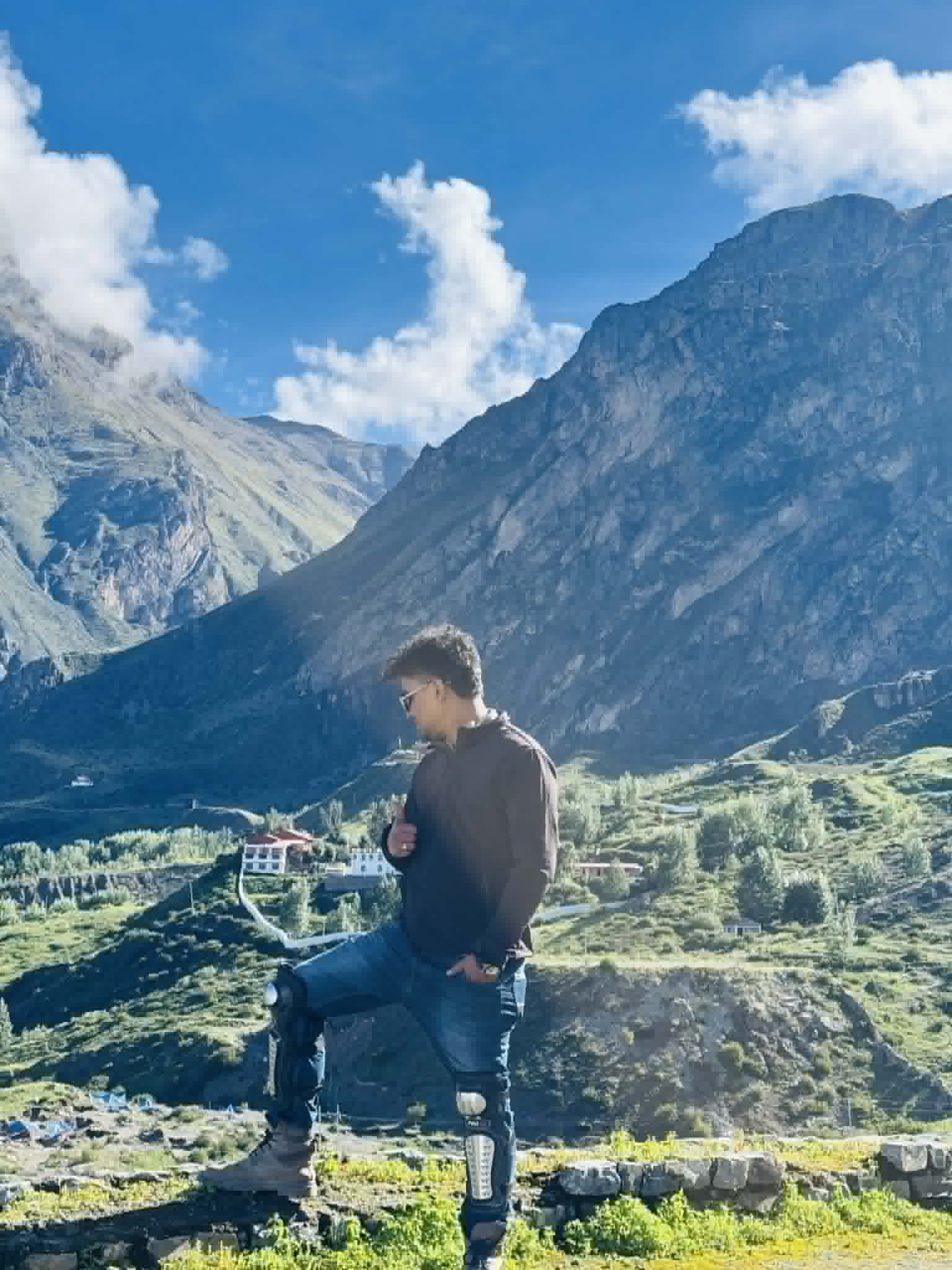 Prabhash, founder of Nepal Moto Tours, in the Himalayas